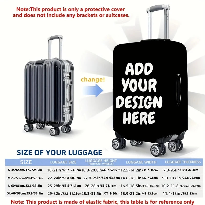 Housse de valise personnalisée avec photo – Impression recto verso, élastique & lavable