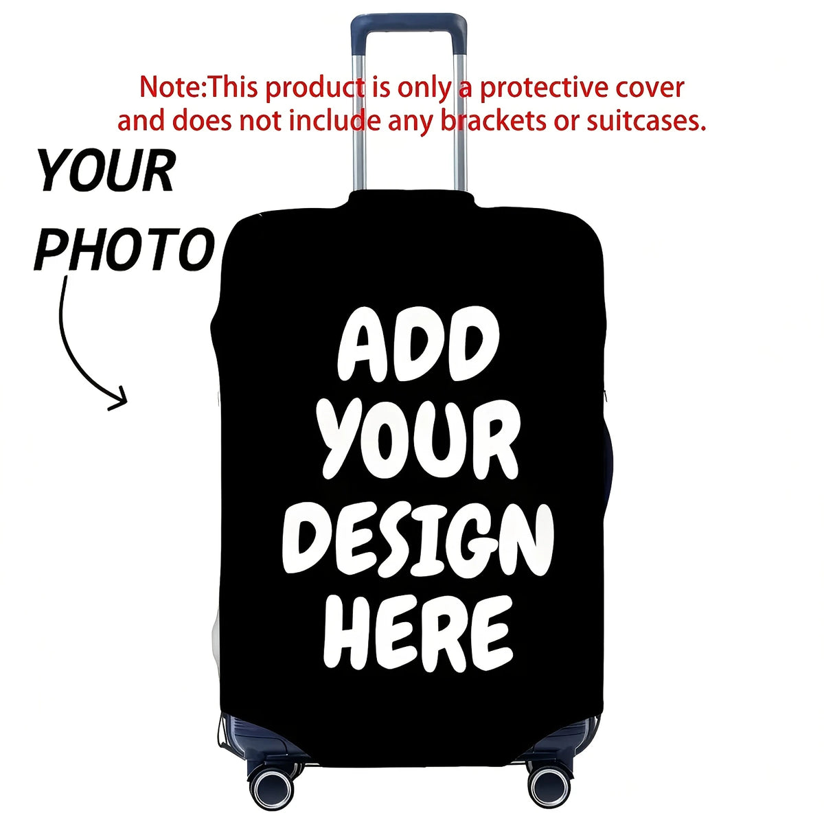 Housse de valise personnalisée avec photo – Impression recto verso, élastique & lavable