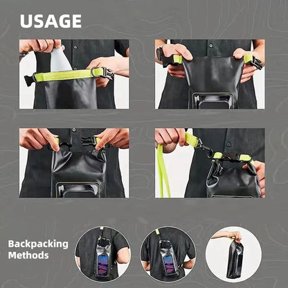 2L 5L Dry Bag Swimming Pack Touch Screen Outdoor Waterproof Kayak Storage Bag Trekking Drifting Rafting Surfing Boating Backpack