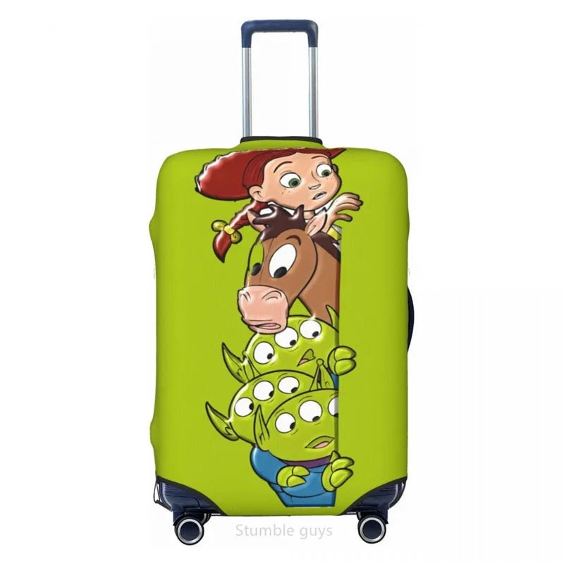 Travel Suitcase Protective Sleeve Toys Pattern Elastic Fabric Fits 18-32 Inch Luggage Dustproof Washable Anti-Scratch
