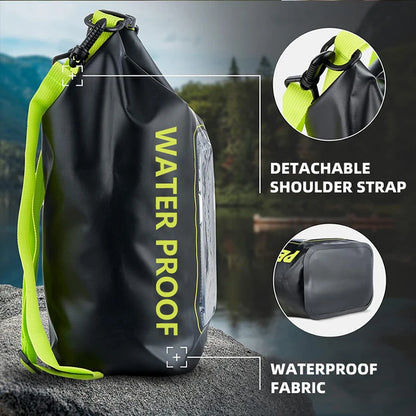 2L 5L Dry Bag Swimming Pack Touch Screen Outdoor Waterproof Kayak Storage Bag Trekking Drifting Rafting Surfing Boating Backpack
