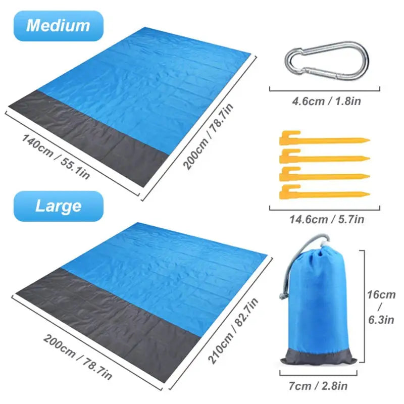 Couverture de Plage Imperméable & Anti-sable – Légère & Compacte