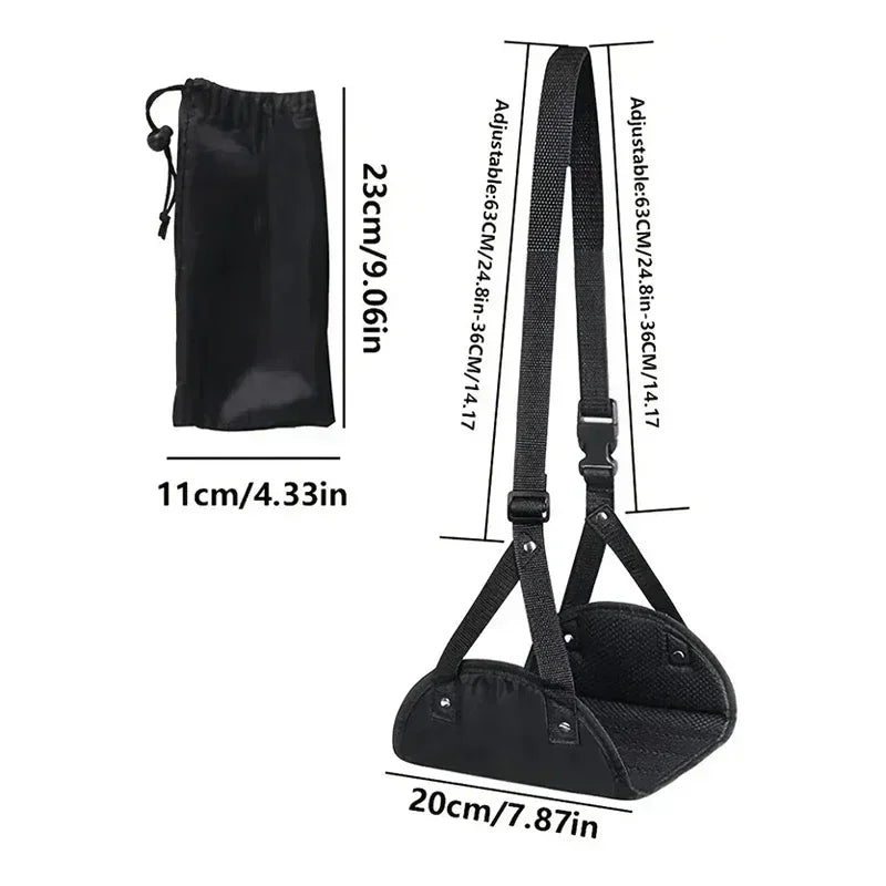 Portable Airplane Footrest – Adjustable Strap & Long-Haul Comfort
