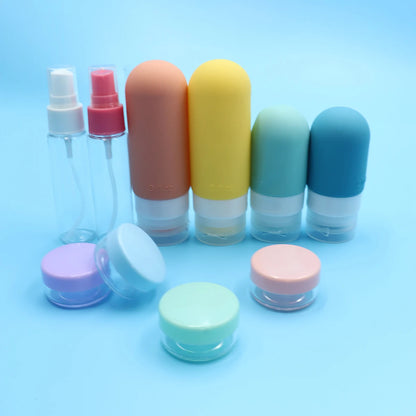 Flacons toilette voyage rechargeables – Set 4, sans BPA & anti-fuite