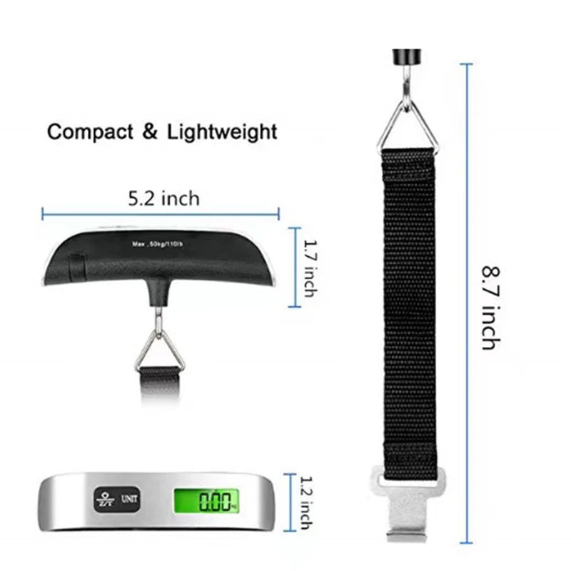 Pèse-bagage numérique portable – Écran LCD, jusqu'à 50 kg