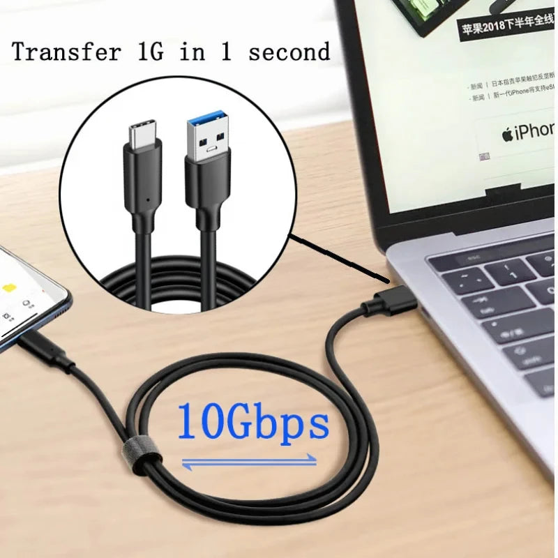 USB-C Fast Charging Cable 60W Travel – 10Gbps Transfer, 1m & 2m