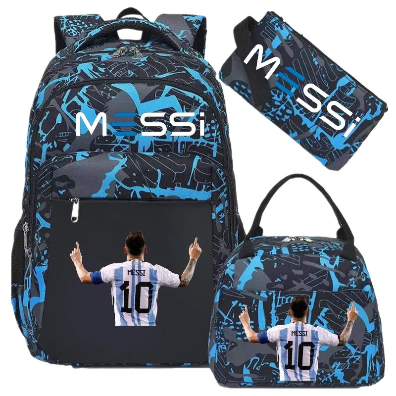 New Football Messi Backpack for Teen Boy Girl Back To School Bag Student Schoolbag Leisure Travel Sports Casual Backpacks