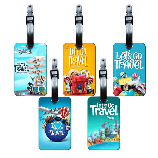Let's Go Travel Luggage Label ABS Luggage Tag Creativity Suitcase ID Address Holder Baggage Portable Baggage Boarding Accessory