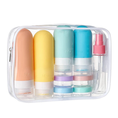 Flacons toilette voyage rechargeables – Set 4, sans BPA & anti-fuite