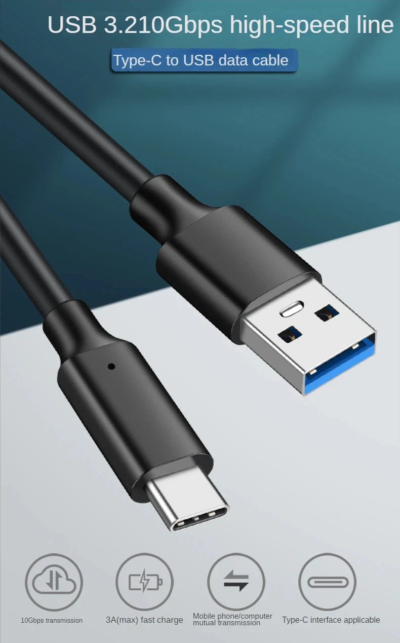 USB-C Fast Charging Cable 60W Travel – 10Gbps Transfer, 1m & 2m