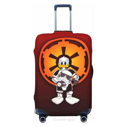 Anti-Scratch Washable Luggage Cover Duck Print High Elasticity Fits 18-32 Inch Suitcases Dustproof For Outdoor Travel Use