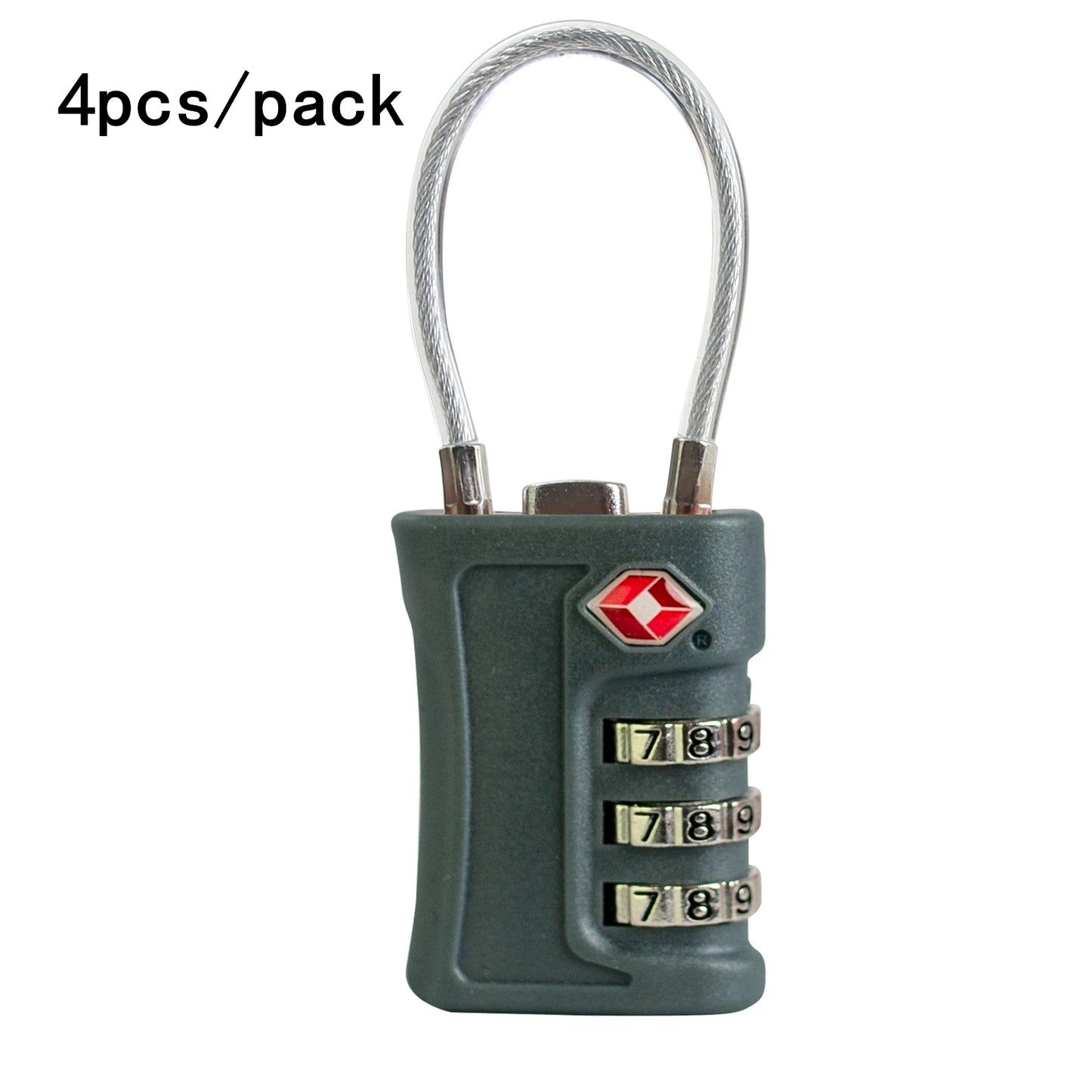 Cadenas TSA pour Valise – Set de 4, Code à 3 Chiffres & Design Bicolore