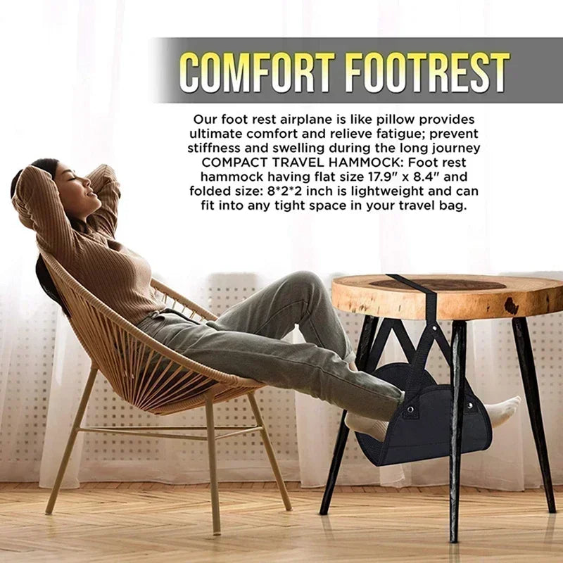 Portable Airplane Footrest – Adjustable Strap & Long-Haul Comfort