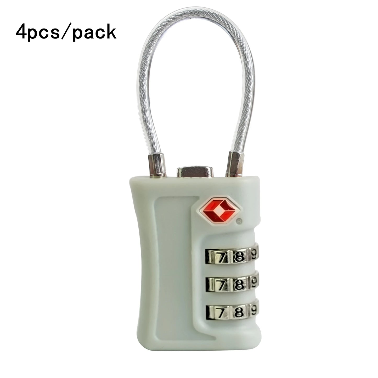 Cadenas TSA pour Valise – Set de 4, Code à 3 Chiffres & Design Bicolore
