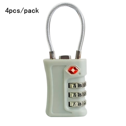 Cadenas TSA pour Valise – Set de 4, Code à 3 Chiffres & Design Bicolore