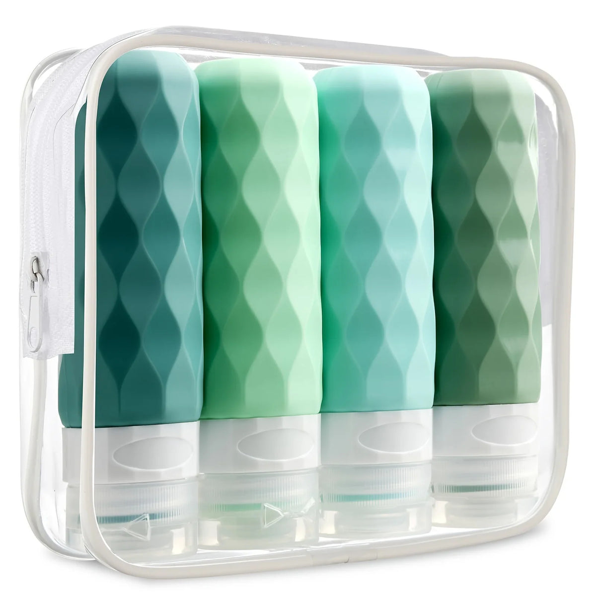 Flacons toilette voyage rechargeables – Set 4, sans BPA & anti-fuite