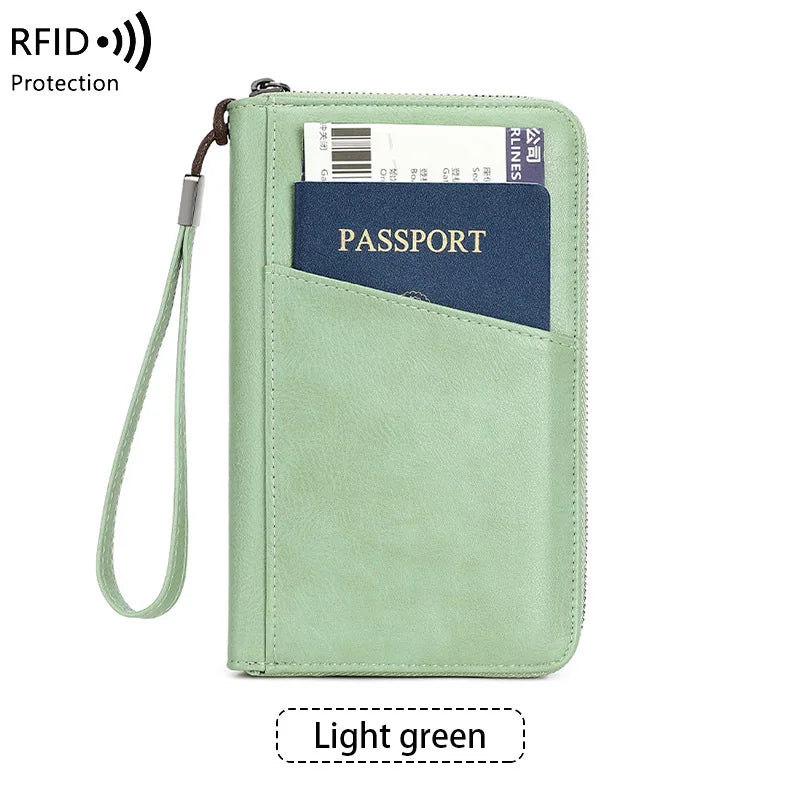 Portefeuille de voyage avec clip passeport – Cuir PU, anti-RFID, homme & femme