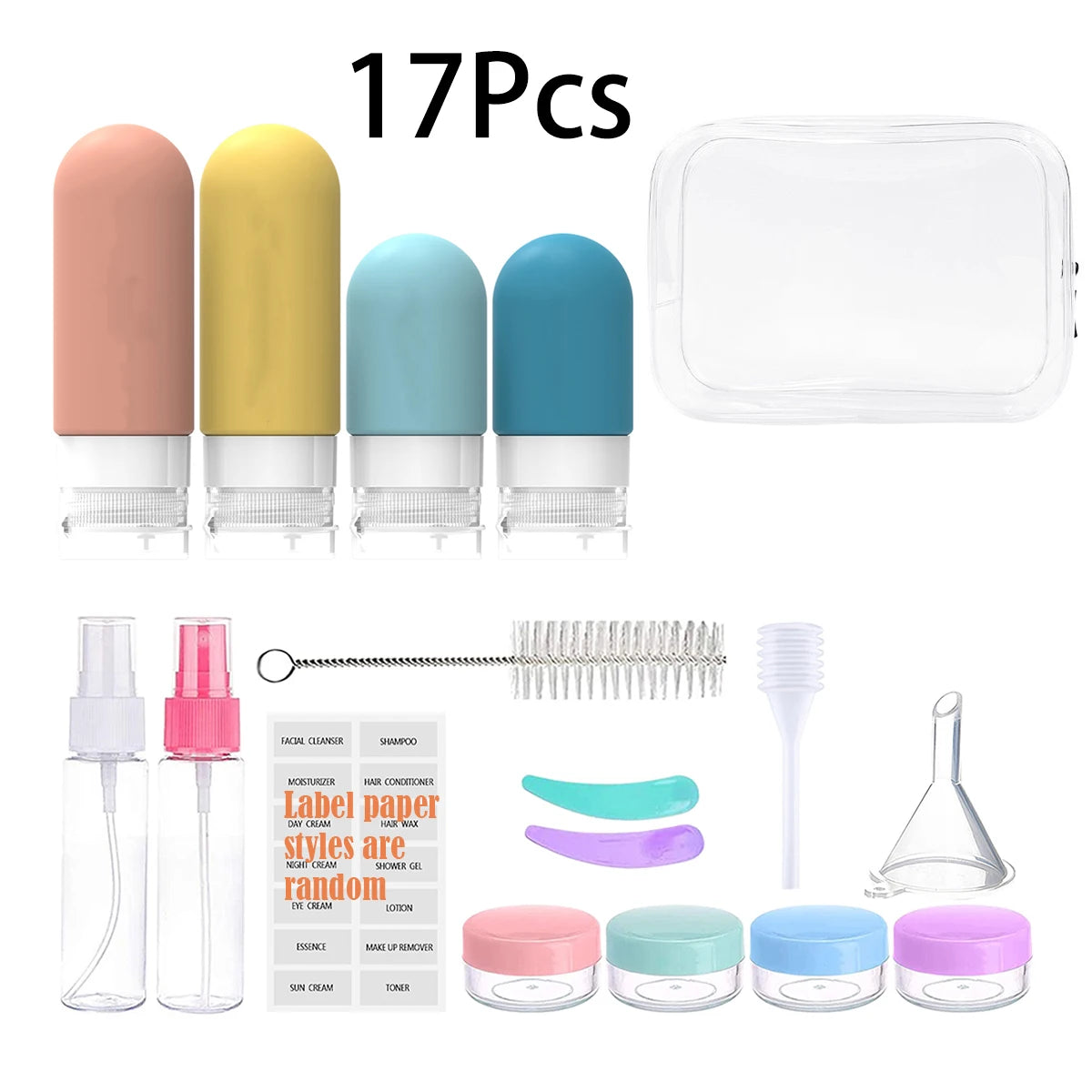 Flacons toilette voyage rechargeables – Set 4, sans BPA & anti-fuite