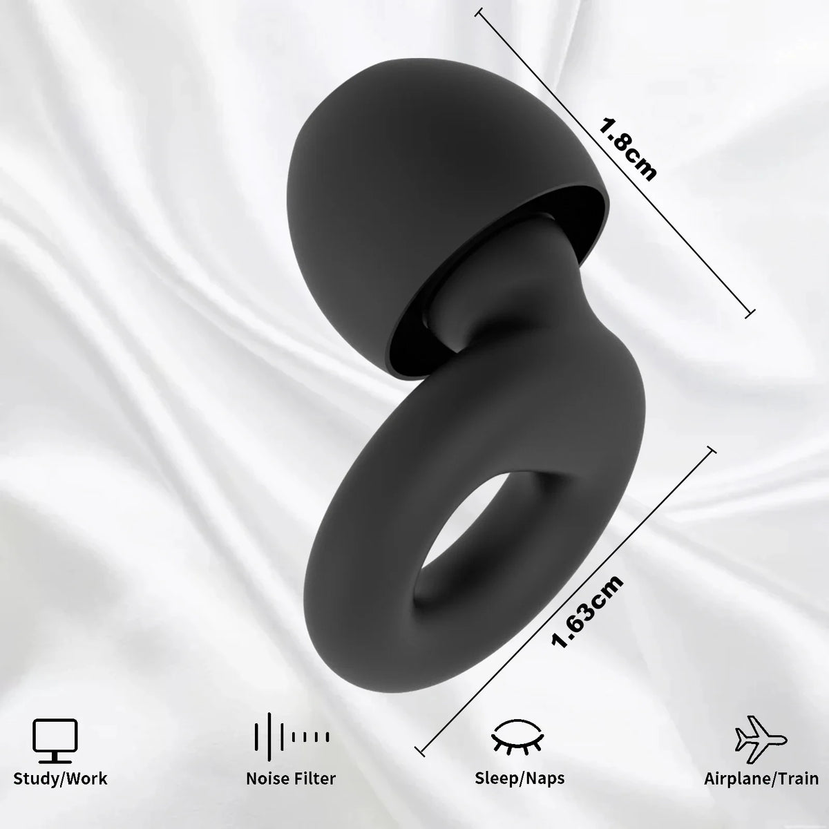 Bouchons d’oreilles silicone voyage – Réduction bruit, sommeil en avion