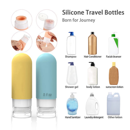 Flacons toilette voyage rechargeables – Set 4, sans BPA & anti-fuite