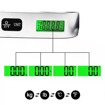 Pèse-bagage numérique portable – Écran LCD, jusqu'à 50 kg
