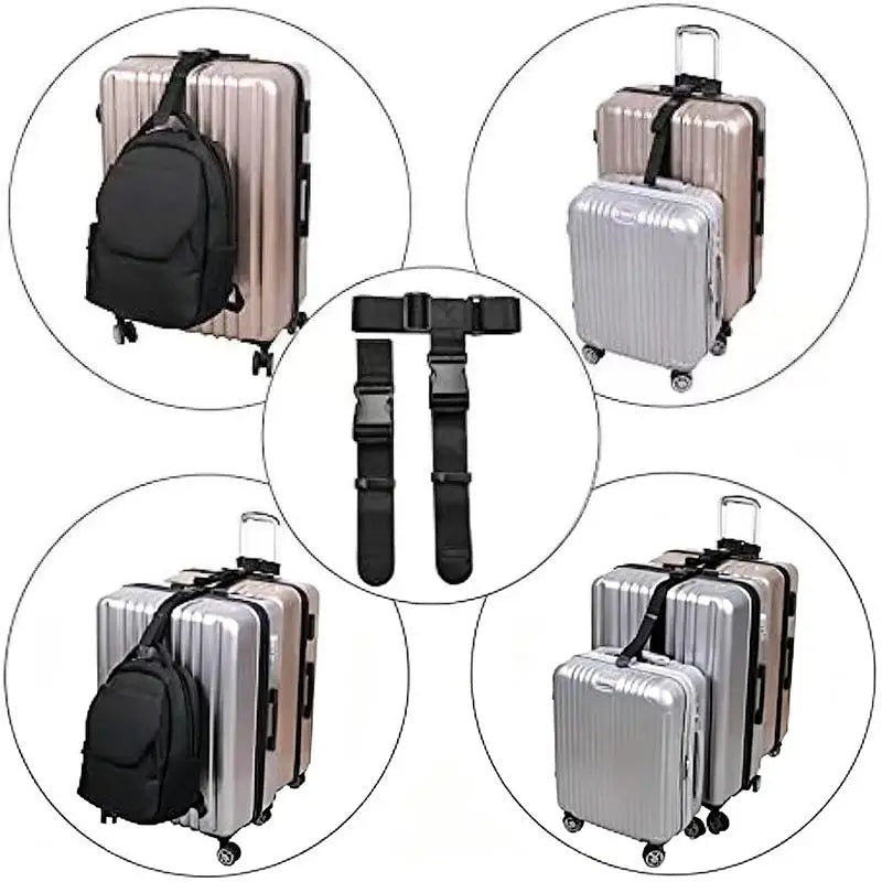 Travel Luggage Strap Suitcase Belt Elastic Telescopic Travel Bag Belt Set For Suitcase Fixed Belt Travel Buckle Strap