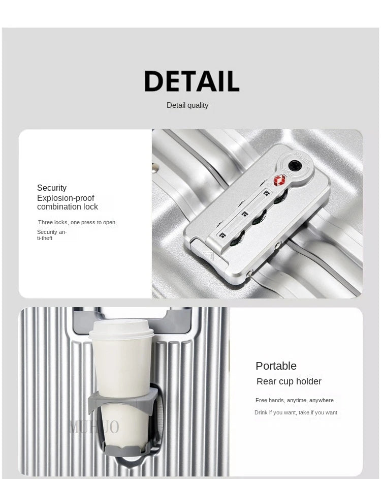 Aluminum Cabin Suitcase with USB Port – Modern Design & 360° Wheels
