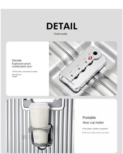 Aluminum Cabin Suitcase with USB Port – Modern Design & 360° Wheels