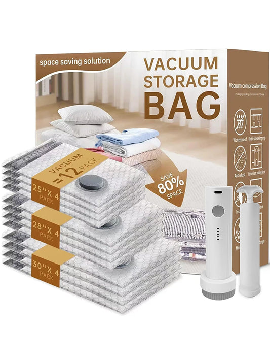 Vacuum Compression Bag Travel Storage Bag Thickened Clothes Blanket Down Jacket Luggage Special 2026 Gray New 40-50cm Air Valve