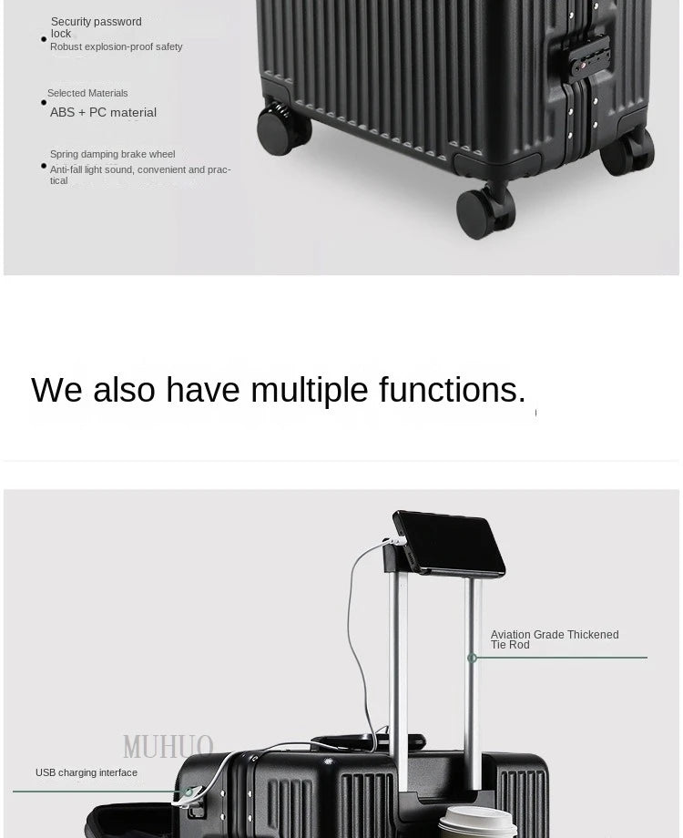 Aluminum Cabin Suitcase with USB Port – Modern Design & 360° Wheels