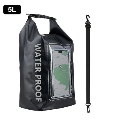 2L 5L Dry Bag Swimming Pack Touch Screen Outdoor Waterproof Kayak Storage Bag Trekking Drifting Rafting Surfing Boating Backpack