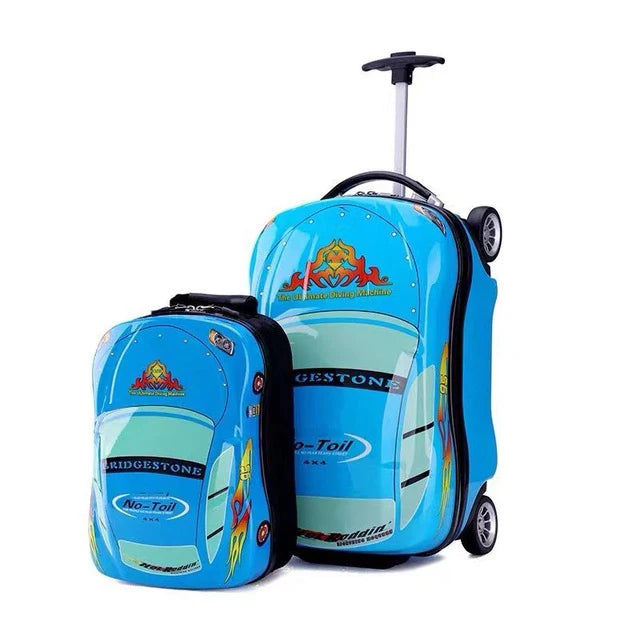 Valise enfant 3D à roulettes – Design voiture, garçon & fille