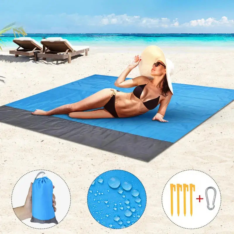Couverture de Plage Imperméable & Anti-sable – Légère & Compacte