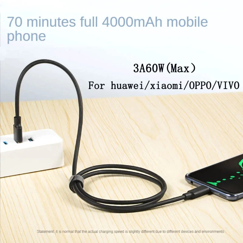 USB-C Fast Charging Cable 60W Travel – 10Gbps Transfer, 1m & 2m