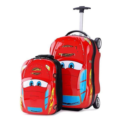 Valise enfant 3D à roulettes – Design voiture, garçon & fille