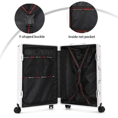 Valise trolley à cadre aluminium 20"-28" – Port USB, serrure à combinaison & roues spinner