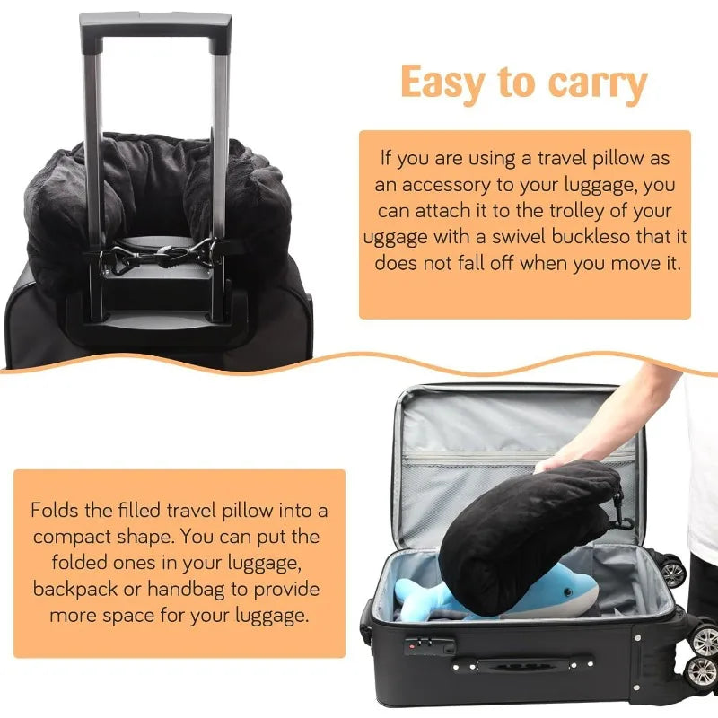 Self-Inflating Travel Neck Pillow – Portable, Airplane & Car
