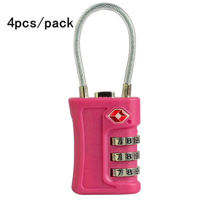 Cadenas TSA pour Valise – Set de 4, Code à 3 Chiffres & Design Bicolore