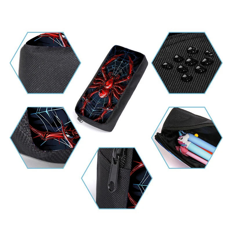 Red Spider Three Piece Backpack Set For Boy And Girls Best Gifts 2D Flat Cartoon School Backpack For Children