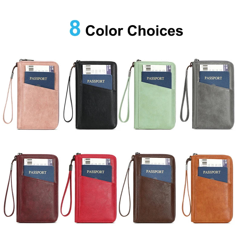 Portefeuille de voyage avec clip passeport – Cuir PU, anti-RFID, homme & femme