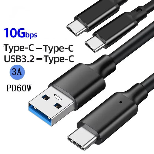 Câble USB-C 3.2 Charge Rapide 60W – Transfert 10Gbps pour Voyage