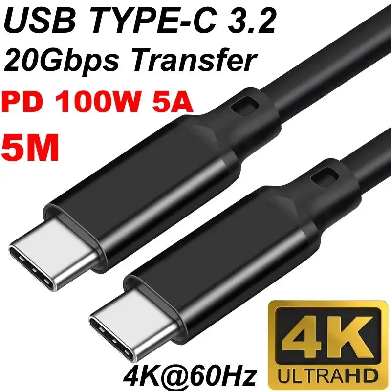 USB-C Fast Charging Cable 60W Travel – 10Gbps Transfer, 1m & 2m