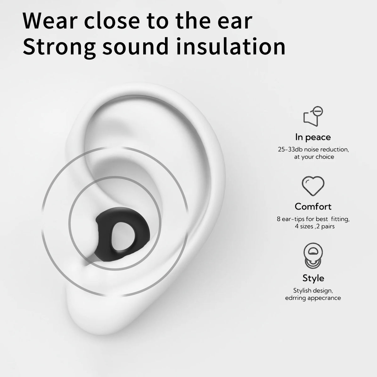 Bouchons d’oreilles silicone voyage – Réduction bruit, sommeil en avion