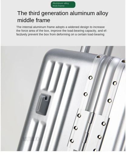 Aluminum Cabin Suitcase with USB Port – Modern Design & 360° Wheels