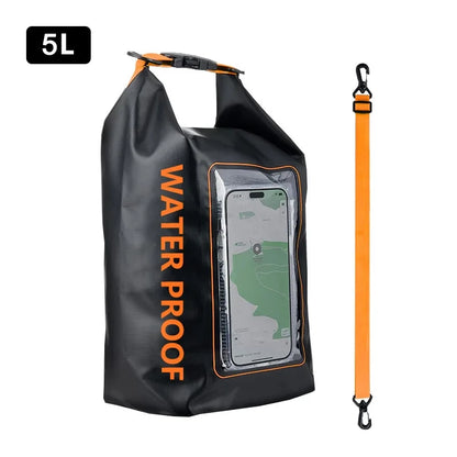 2L 5L Dry Bag Swimming Pack Touch Screen Outdoor Waterproof Kayak Storage Bag Trekking Drifting Rafting Surfing Boating Backpack