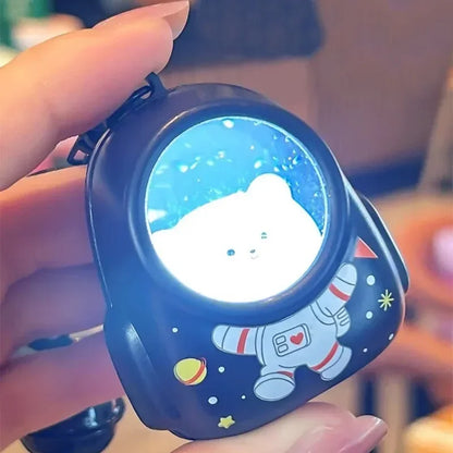Luminous Backpack Astronaut Keychain Women Men Starry Sky Portable Cute Keychains Daily Travelling Bag Pendant Fashion Accessory