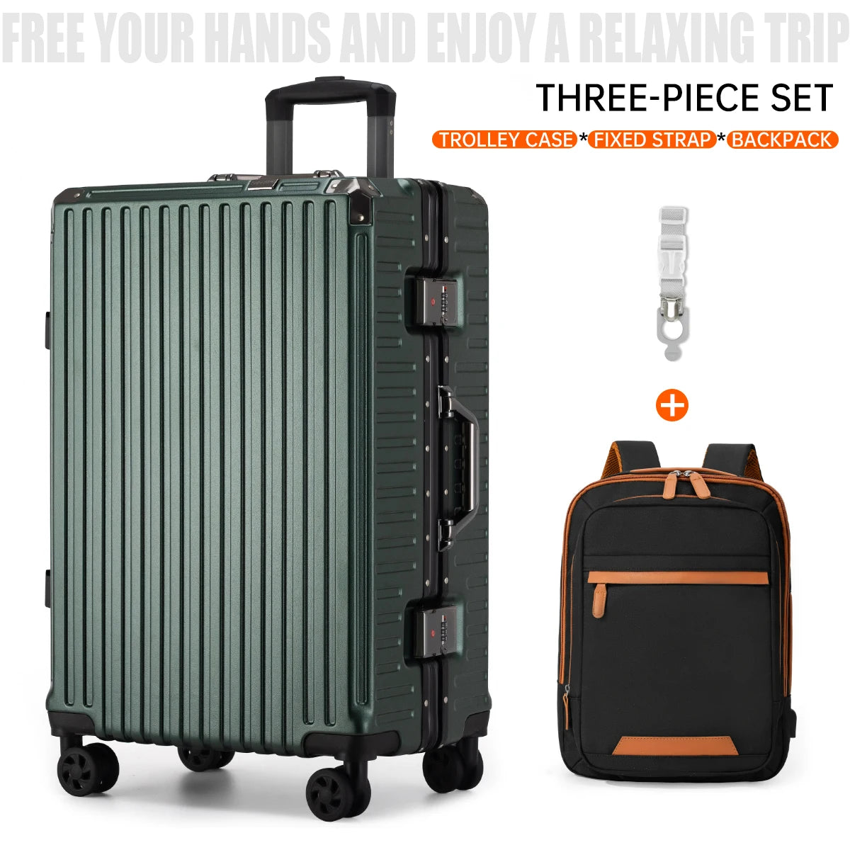 Valise trolley à cadre aluminium 20"-28" – Port USB, serrure à combinaison & roues spinner