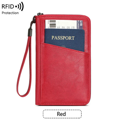 Portefeuille de voyage avec clip passeport – Cuir PU, anti-RFID, homme & femme