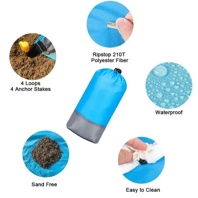 Couverture de Plage Imperméable & Anti-sable – Légère & Compacte