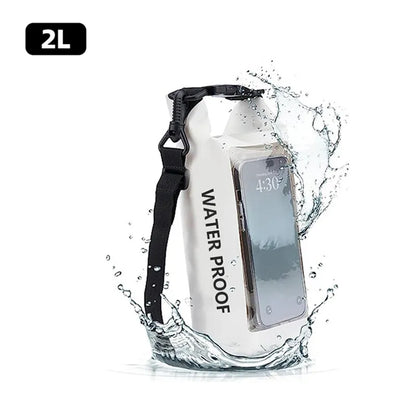 2L 5L Dry Bag Swimming Pack Touch Screen Outdoor Waterproof Kayak Storage Bag Trekking Drifting Rafting Surfing Boating Backpack